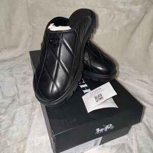 Coach Quilted Black Women Loafers